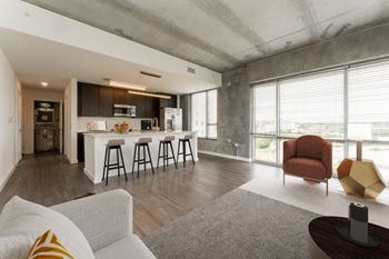 Living area with kitchen
